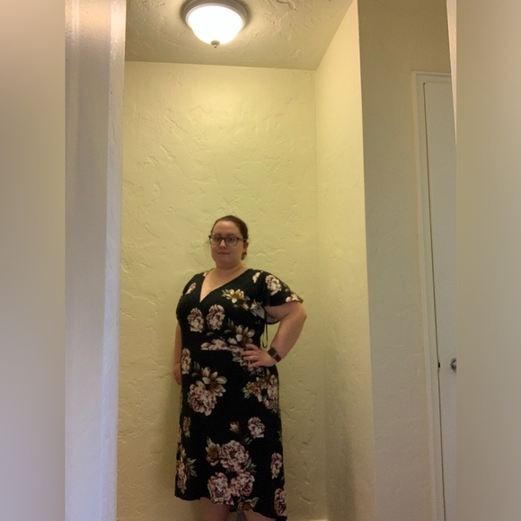 Fortune + Ivy Irene Faux Wrap Midi Dress Size 1X EUC - Picture 3 of 16